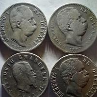 8 MONETE ARGENTO VITTORIO ,UMBERTO