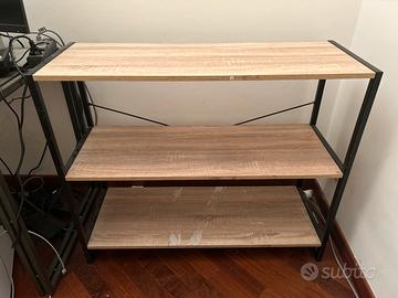 Scaffalatura a tre ripiani, Metallo e Legno