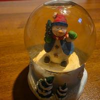 Boule vetro Soprammobile con neve pupazzo Natale