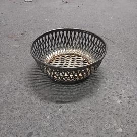Cestino portaoggetti metallo vintage