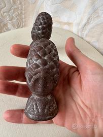 Pigna ghisa finali ferro antichi set 2 pz vintage