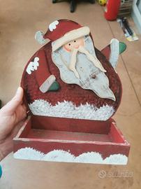 contenitore natalizio in legno