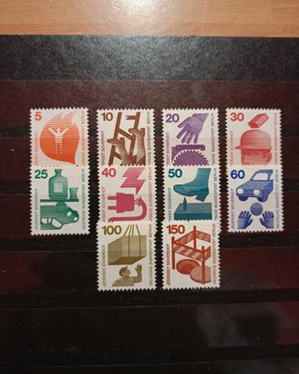Francobolli Germania Berlino 1971/74 10 valori mnh