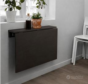 NORBERG Tavolo a ribalta da parete, marrone 74x60