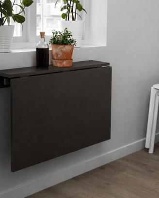 NORBERG Tavolo a ribalta da parete, marrone 74x60