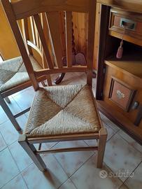 4 sedie Legno massello 