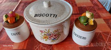 biscottiera +barattolo caffè e zucchero