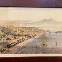 Quadro Veduta Napoli misure 25x34