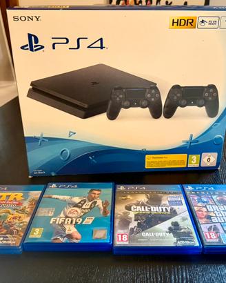 PlayStation 4 Slim 1 TB + 2 controller + 4 giochi