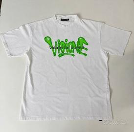 Vision of Super T-shirt M bianca logo verde