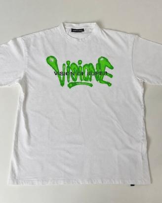 Vision of Super T-shirt M bianca logo verde