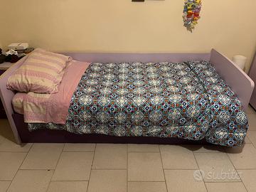 Letto singolo con cassettoni