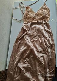 Abito lungo donna champagne