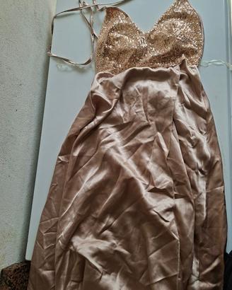 Abito lungo donna champagne