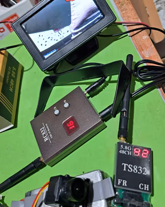 kit FPV TX×RX+MONITOR+OBIETTIVO