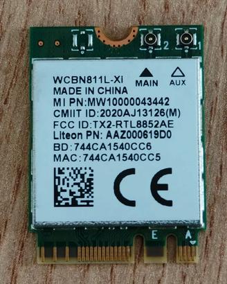 Scheda di rete WiFi 6 + Bluetooth M.2 Realtek