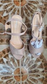 sandali camoscio beige