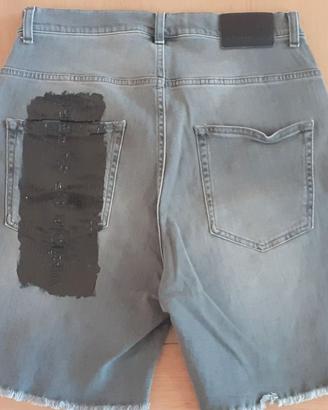 VISION OF SUPER - Bermuda di JEANS CON LOGO