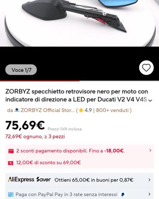 specchietti retrovisori per Ducati