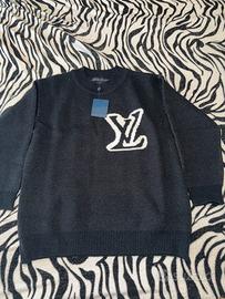 Louis Vuitton maglione nero LV intarsio – taglia M