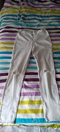 jeans zara  bianchi strappati 