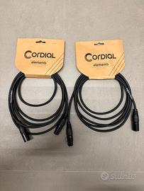 cavi xlr cordial elements 3 m maschio femmina 2 pz