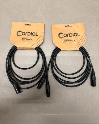 cavi xlr cordial elements 3 m maschio femmina 2 pz