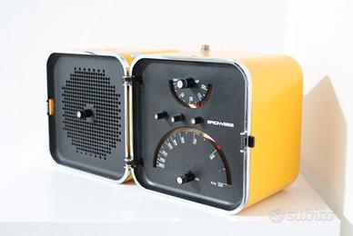 Brionvega TS502 Radio Cubo Giallo tasto CAF vintag