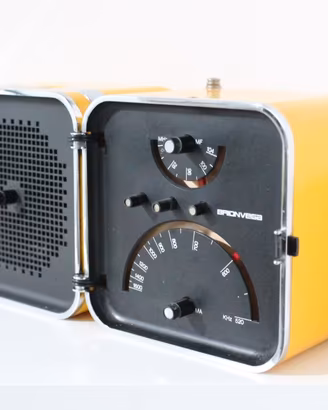 Brionvega TS502 Radio Cubo Giallo tasto CAF vintag