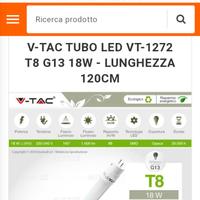 V-TAC KIT LED 12 PEZZI DA 120 CM LUCE CALDA.