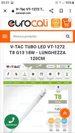 V-TAC KIT LED 12 PEZZI DA 120 CM LUCE CALDA.