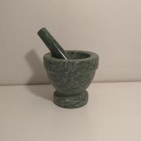 Mortaio in marmo verde con pestello – 12×12 cm