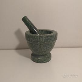 Mortaio in marmo verde con pestello – 12×12 cm