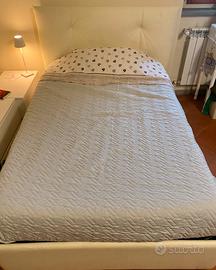 Letto contenitore 1 piazza e mezza in ecopelle