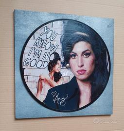 Vinile 33 giri a quadro omaggio a Amy Winehouse 