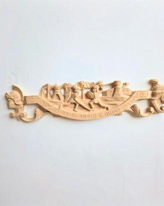 Chiave di Carretto Siciliano in legno (46x11 cm). 