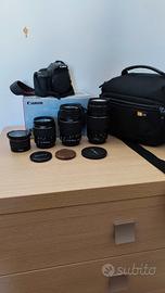Canon 2000d con 3 obbiettivi e corredo