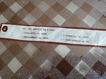 Set Tè 9 pz Ricamato Castagne