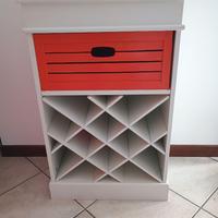 mobiletto portabottiglie con cassetto