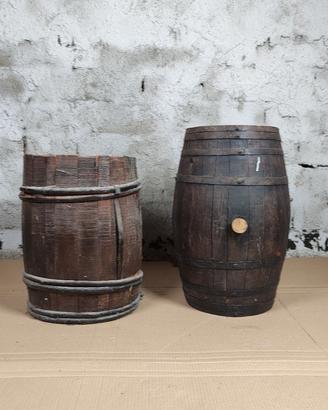 Coppia di Botti in Legno Rustiche da arredo