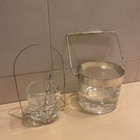 Secchiello per ghiaccio e porta sale  con manici