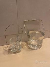 Secchiello per ghiaccio e porta sale  con manici