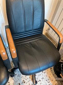 POLTRONA  DA STUDIO/UFFICIO PELLE/RADICA