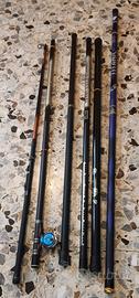 CANNE DA PESCA COMPLETE E 2 PAIA STIVALI