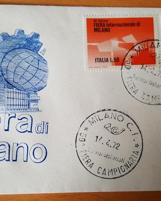 Busta francobolli Fiera Milano 1972