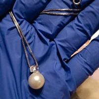 COLLANA IN ARGENTO CON PERLA SINTETICA E ZIRCONE +