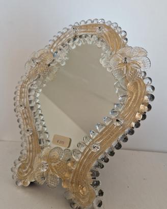 Specchio Veneziano vetro di Murano oro zecchino