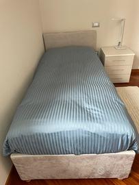 Letto singolo imbottito contenitore