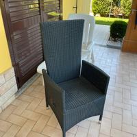 Sedia da esterno reclinabile in rattan poltrona