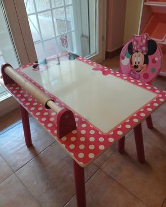 Scrivania e sedia Minnie per bambina